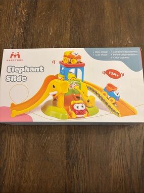 NWOT Elephant Slide Kids Toy - Yellow Playset